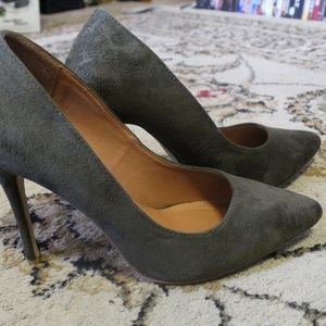 Olive Faux Suede Heel